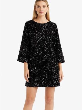 NWT H&M Black Sequin Black Sequin Shift Dress - Elegant Women's Party Dress